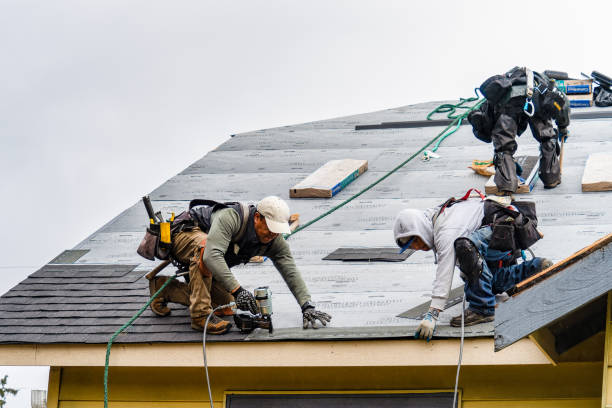 Professional Gutter Installation technician working in Mallory, NY